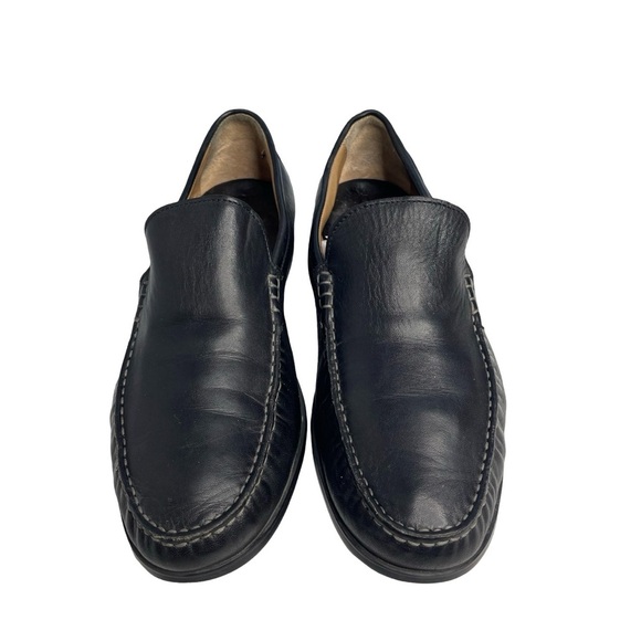 Johnston & Murphy Men\'s Cresswell Venetian sheepskin black leather 9M loafers. main image 6